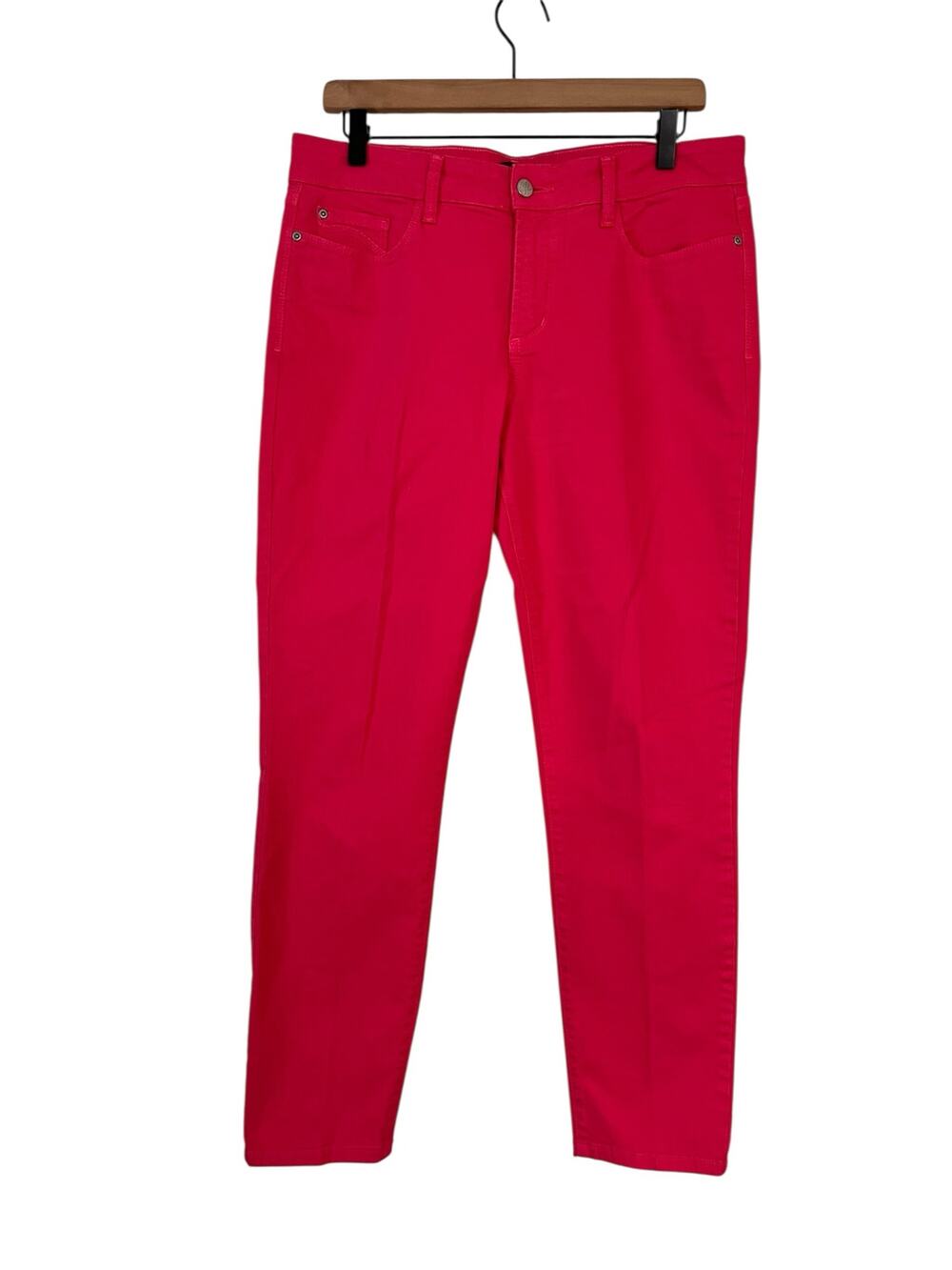 NYDJ Womens Size 8 Pink Clarissa Ankle Length Skinny Jeans Colorful 5 Pockets